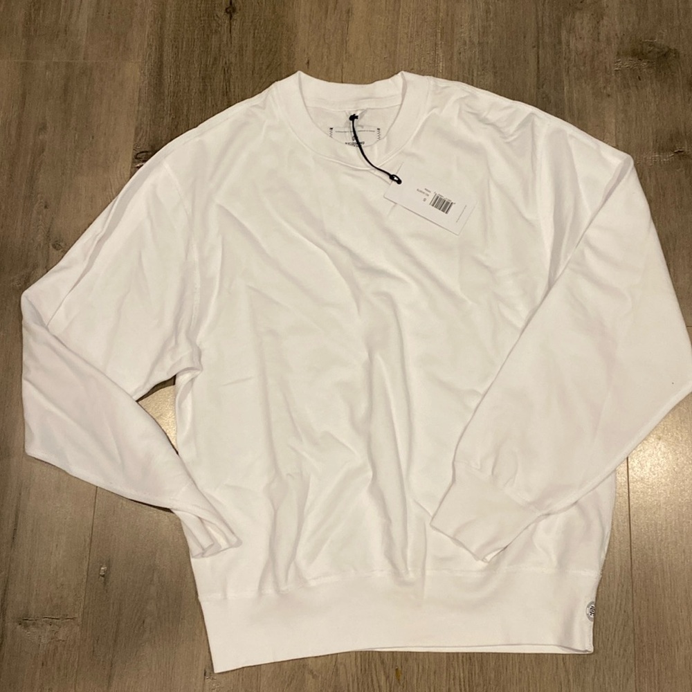 NWT Reigning Champ Sz small white oversized crew neck sweater